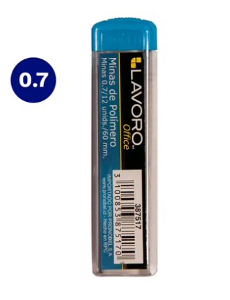 Minas Polimero 0 7 Mm 12 Unidades Lavoro