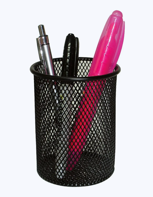 portalápices vaso metal rejilla negro 10cm