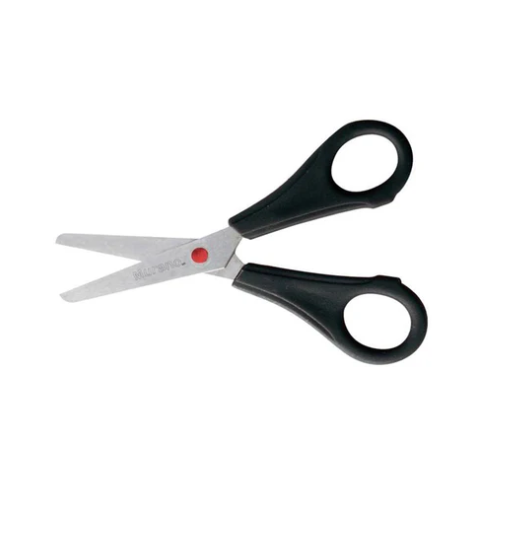 Tijera Escolar 5 1/4 Pulgadas Plast/Metal Negra Punta Roma Murano