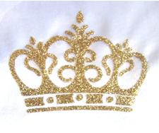 Banda reina 2026 con texto glitter plateado